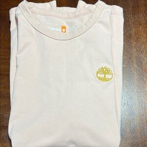 Timberland mens Light Peach/pink Tee with Gold Logo
